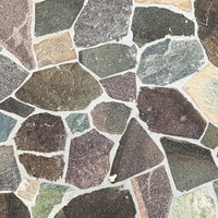 大小変わった大きさの自然石乱形タイルの写真