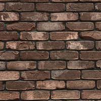 アンティーク調の茶色いレンガタイルの写真