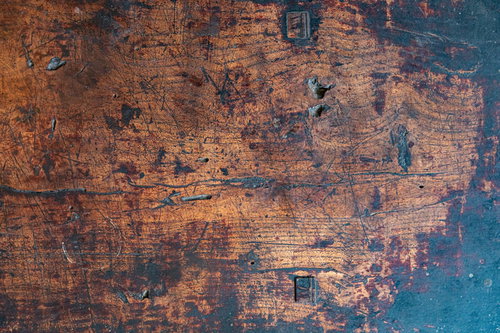 年期の入った木のテーブル天板のテクスチャー