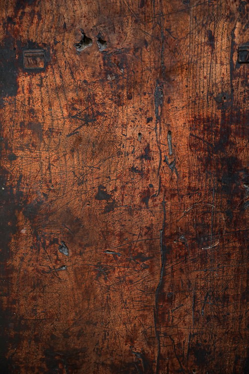 経年劣化した傷ついた木目板のテクスチャー背景