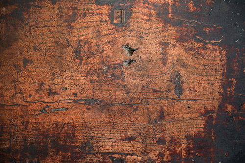 使い込まれたレトロ調の天板テクスチャー