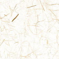 毛髪感のある繊維が散らばる薄いベージュの和紙の写真