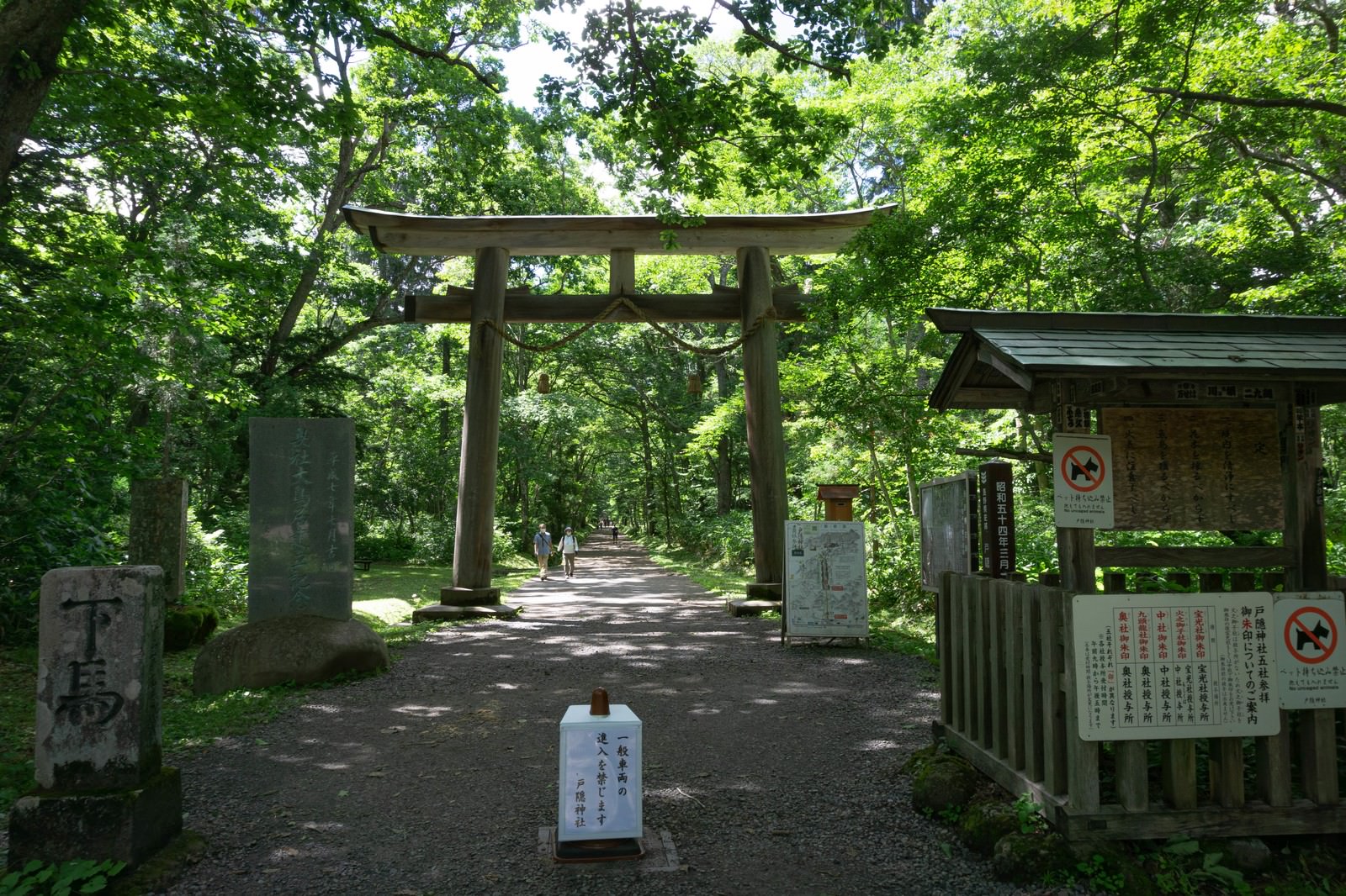 戸隠神社奥社参道口の大鳥居付近の境内の様子