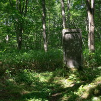 戸隠神社奥社参道脇に建つ高妻山神鏡碑（たかつまやましんきょうひ）の写真