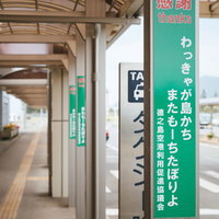 子宝空港こと徳之島空港前の駅プラットフォームの写真
