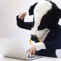 物凄く仕事をしているかのようなライターのタイピングの写真