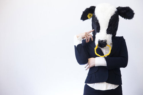 「ちょっと困ったな」考える牛さん