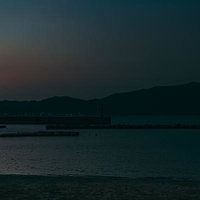 逆光に咲く一輪の梅と玉ボケの写真