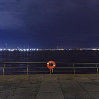 シンボルが映える横浜ベイサイドの夕景の写真