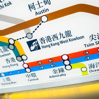 イミグレが設置されてる広深港高速鉄道の香港西九龍駅の案内図の写真