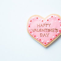 HAPPY VALENTINE'S DAY（ハートのクッキー）の写真