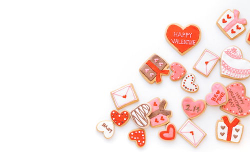 ハートいっぱいのバレンタインアイシングクッキー