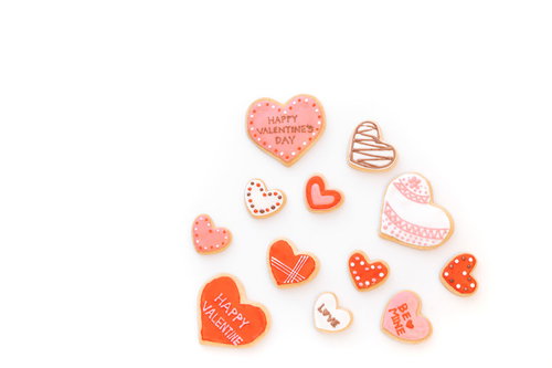 ドキドキ！バレンタインクッキー、ピンク×オレンジのアイシング詰め合わせ