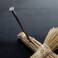 右腕に五寸釘を打たれた藁人形：呪いと怨念の象徴の写真