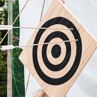 古殿八幡神社の流鏑馬で的を射抜いた2本の矢の写真