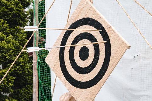 古殿八幡神社の流鏑馬で的を射抜いた2本の矢