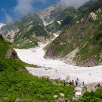白馬大雪渓登山ルートの取り付き（白馬岳・猿倉ルート）の写真