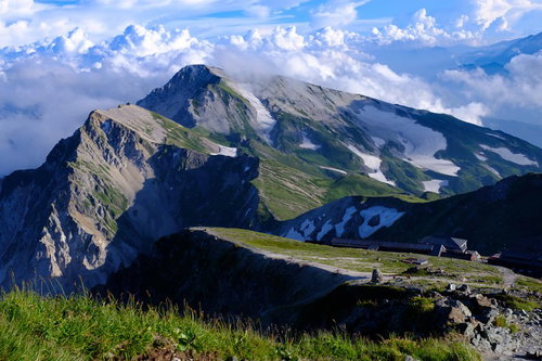 白馬岳山頂から望む白馬連峰