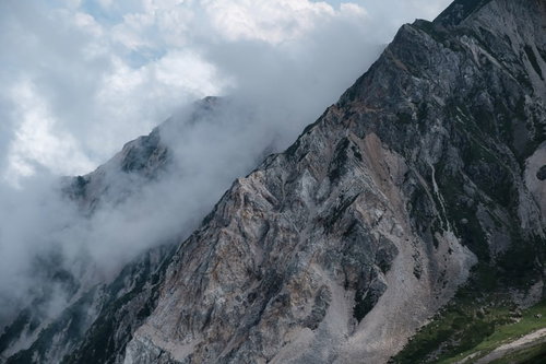夏の白馬岳・荒々しい岩肌と稜線