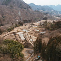 冬の八ッ場ダム工事現場 群馬県の大規模建設工事の写真