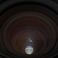 カメラレンズ内結露による水滴痕の発生状況の写真