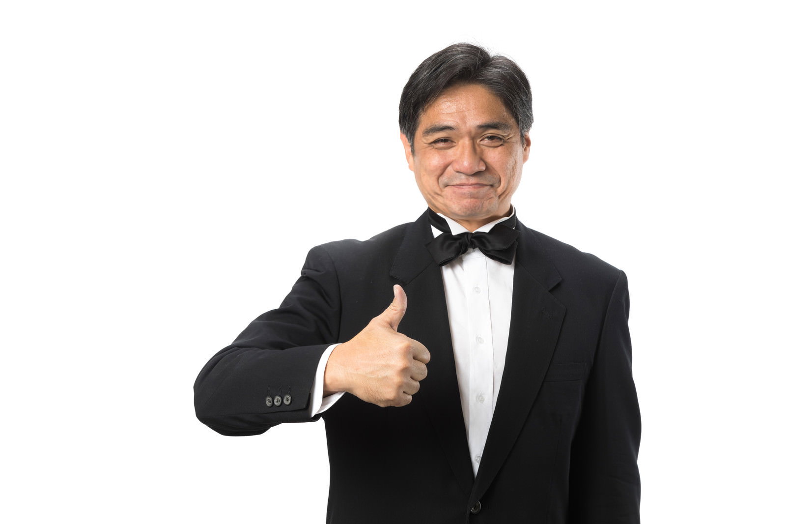 笑顔で注文を書き留める執事［モデル：よたか］