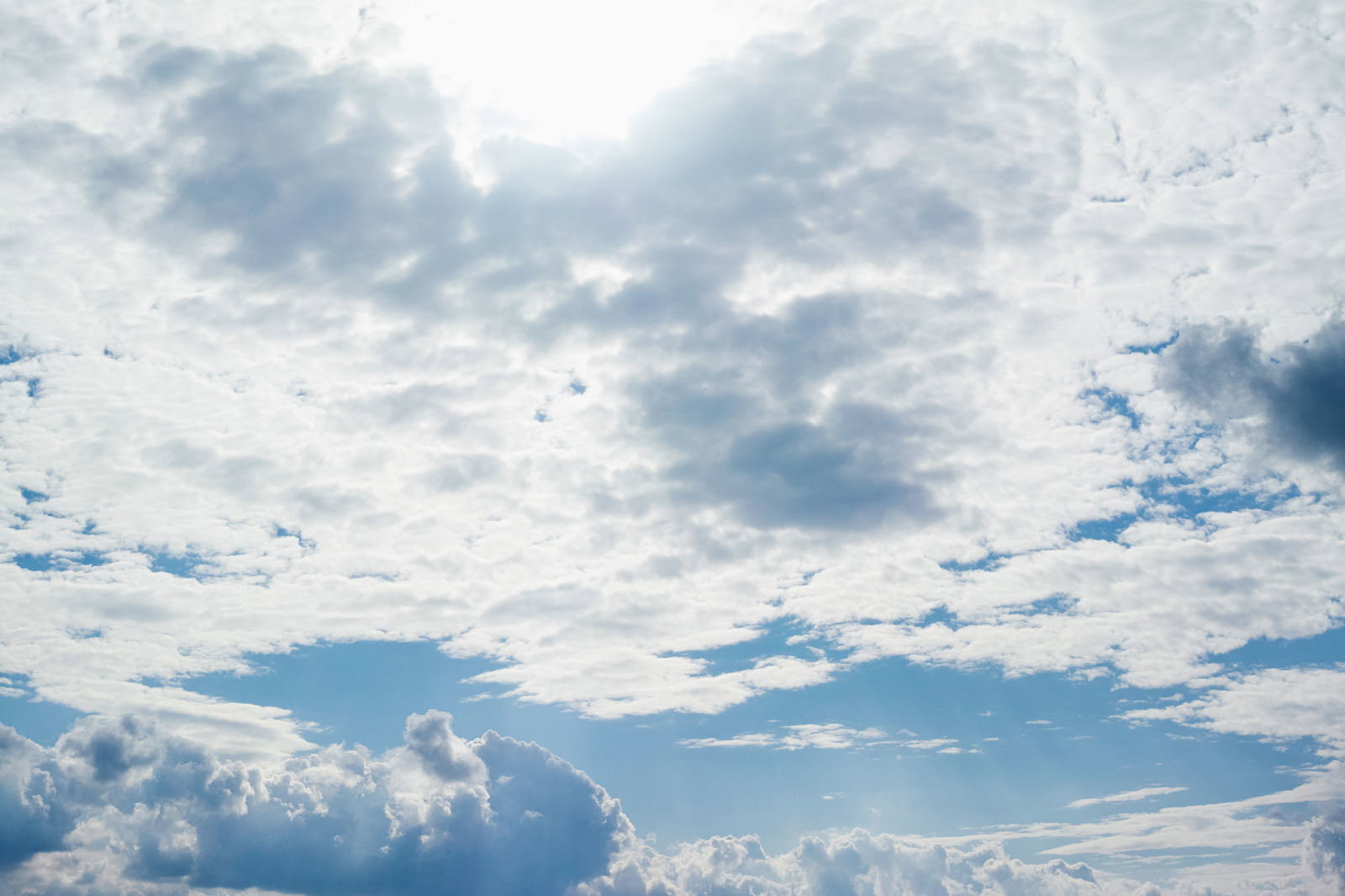 青空に白い雲が広がる晴れた天気の空