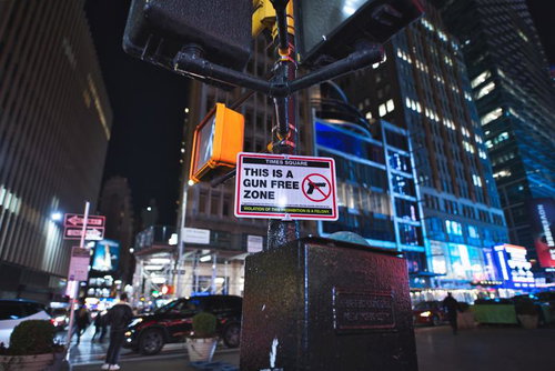 タイムズスクエアの銃の持ち込み禁止エリア