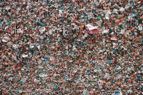 ユニークなガムウォールアートのテクスチャーと色彩