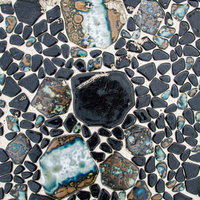 光沢のある洗い出しコンクリート床のテクスチャの写真