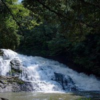 増水して荒ぶる二畳ヶ滝（愛知県豊田市）の写真