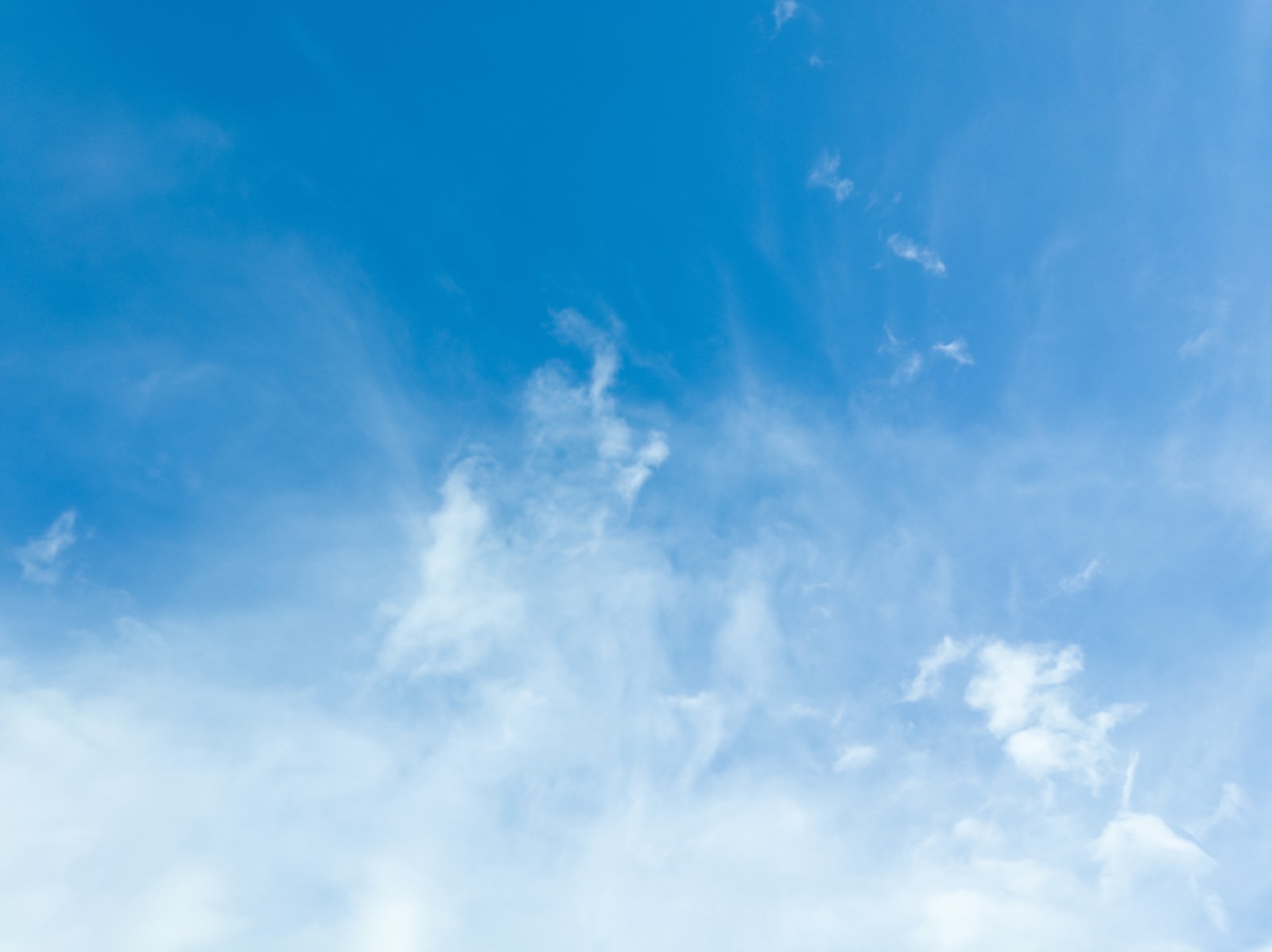 青空に白い薄雲が広がる晴天の空