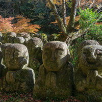 境内いたるところに合わせて1200体あるという羅漢像の写真