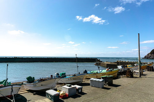 漁船が並ぶ安島漁港