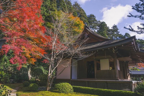 寂光院本堂を西側から眺める