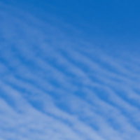 青空に薄い波のように広がる巻積雲の写真