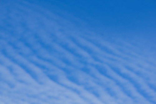 青空に薄い波のように広がる巻積雲