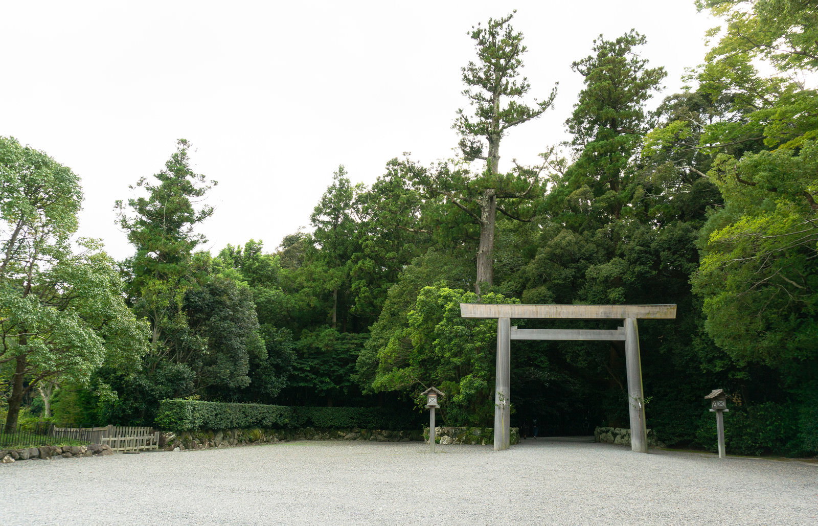 緑豊かな境内に佇む豊受大神社外宮の一の鳥居