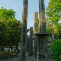 代々の回向柱が納められた歴代回向柱納所（れきだいえこうばしらおさめじょ）の写真